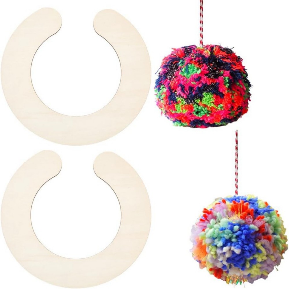 Pom Pom Maker Tool - مجموعة صانعة بوم بوم الخشبية مكونة