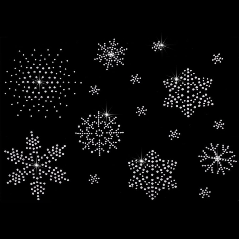 Hotfix Rhinestone Sheet - 2 ورقة حديد ندفة الثلج على