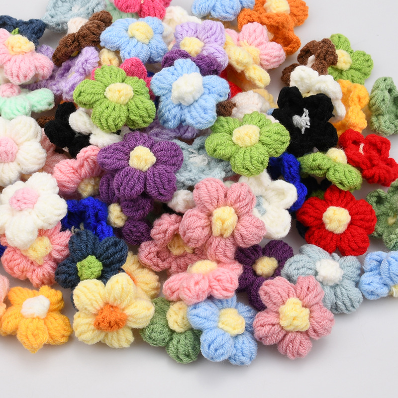 زهور كروشيه يدوية الصنع بخمس ب - مراجعة Applique Patch Flower وسعره