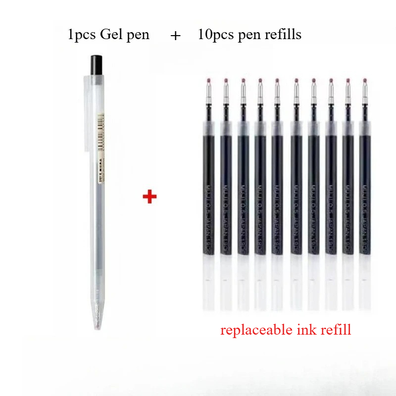 10 قطع من أقلام الضغط القابلة  - مراجعة Muji Stationery Gel Pen وسعره