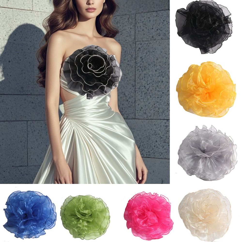 بروش زهرة قماشية كبيرة ثلاثية  - مراجعة Applique Patch Flower وسعره