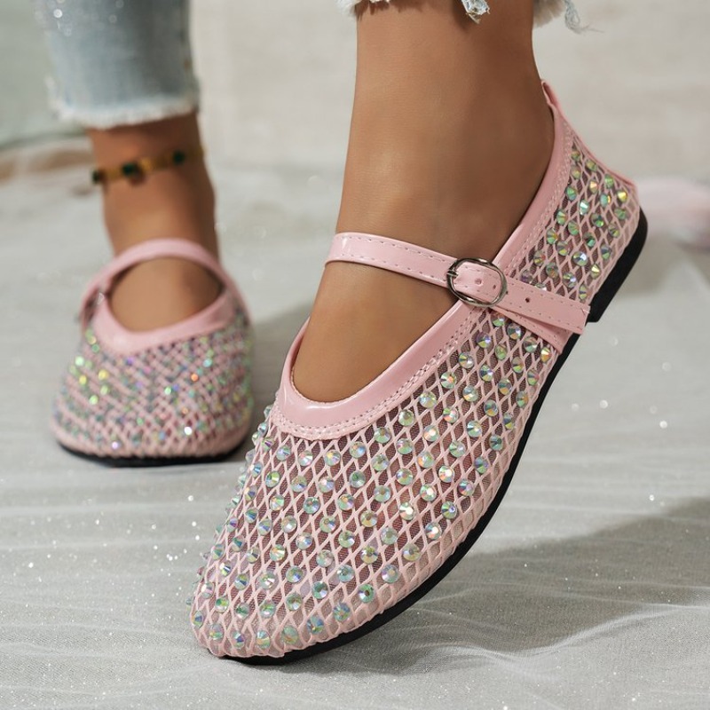 أحذية نسائية مسطحة ماري جين بت - مراجعة Crystal Mesh Fabric وسعره